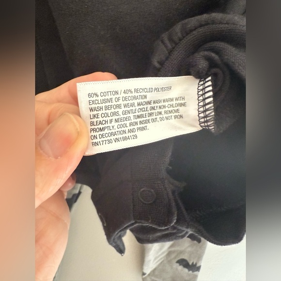 Cat & Jack Baby Halloween Bat Matching Set SZ 6/9 M Long Sleeve Jogger New Fall - Picture 7 of 7